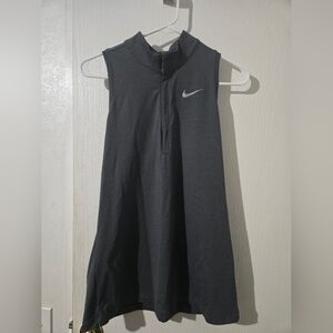 Large Nike Golf Dri-Fit Gray Sleeveless Top with Partial Zip. Spot On Zip Cover